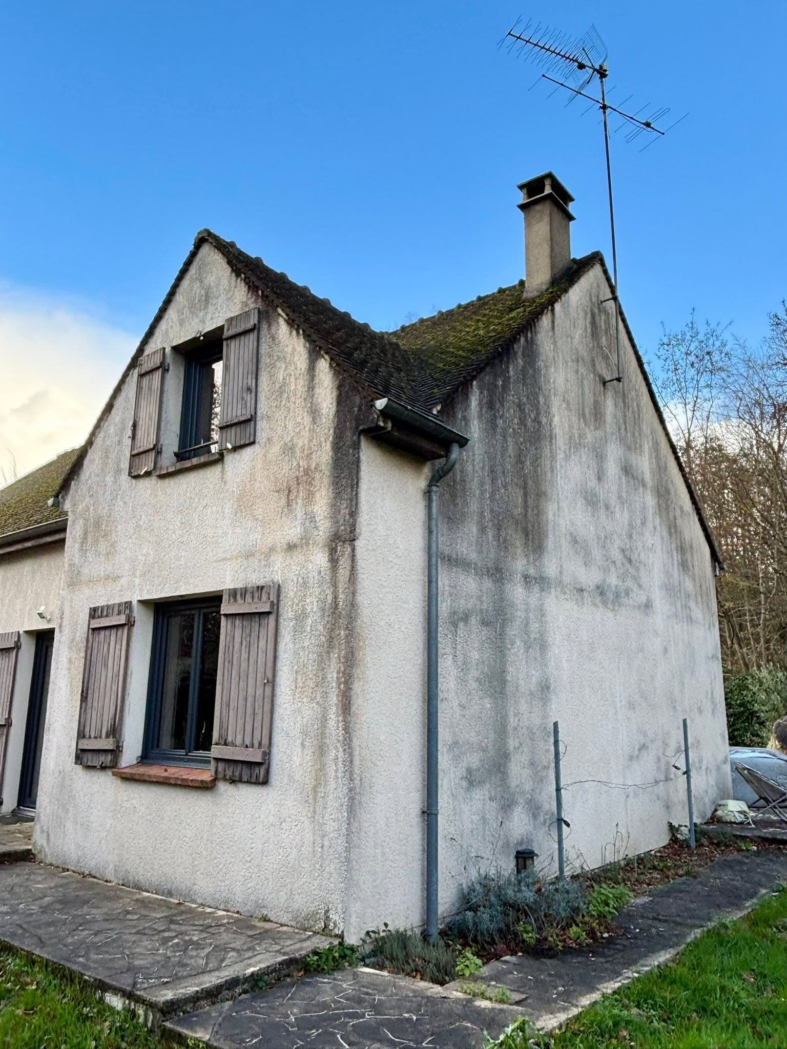Nettoyage de toiture envahie par la mousse à Melun (77) - Avant