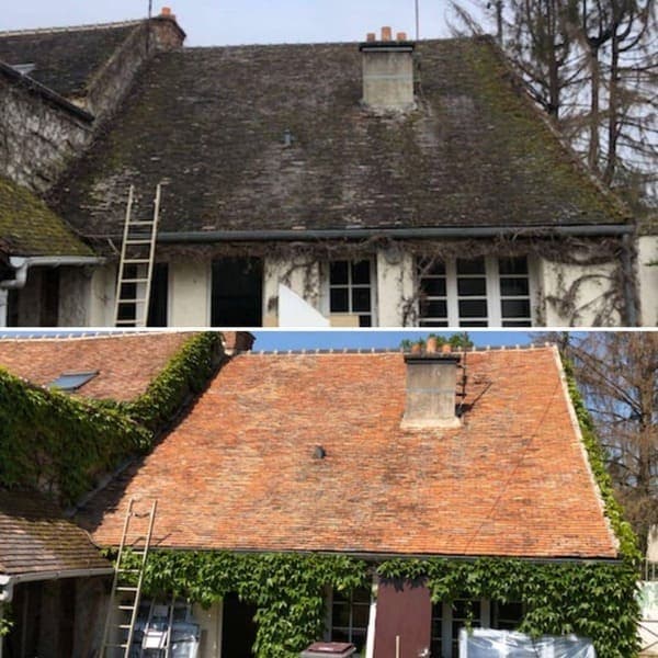 Démoussage toiture Fontainebleau à Fontainebleau - Après